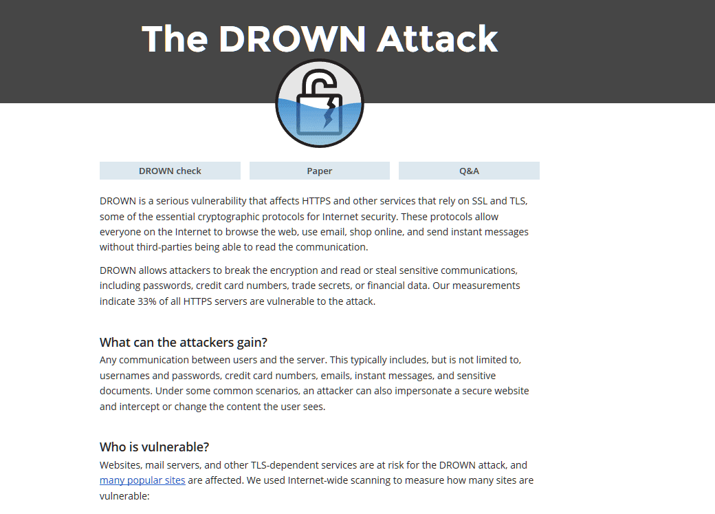 DROWN Attack [サンプル画面]