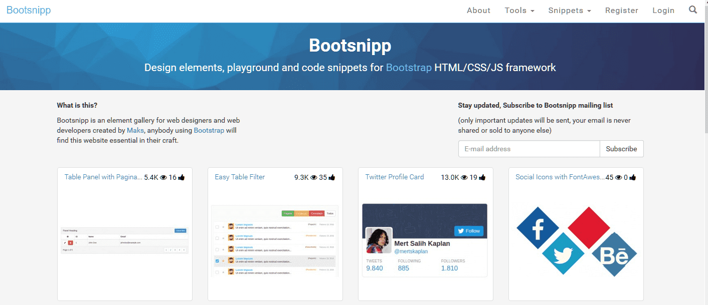 Bootsnipp [サンプル画面]
